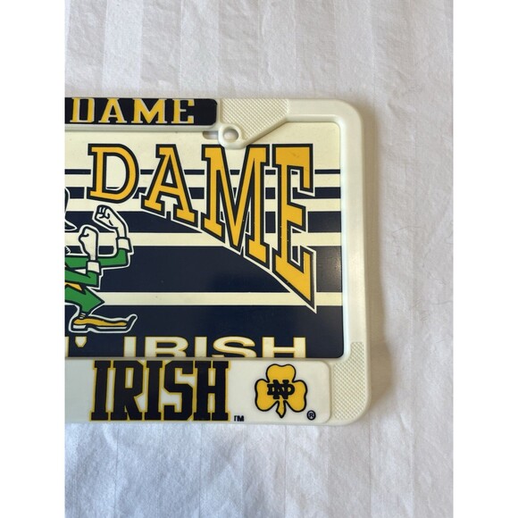 Notre Dame Fighting Irish Vanity License Plate With Cover Vintage Authentic Read - Picture 4 of 7